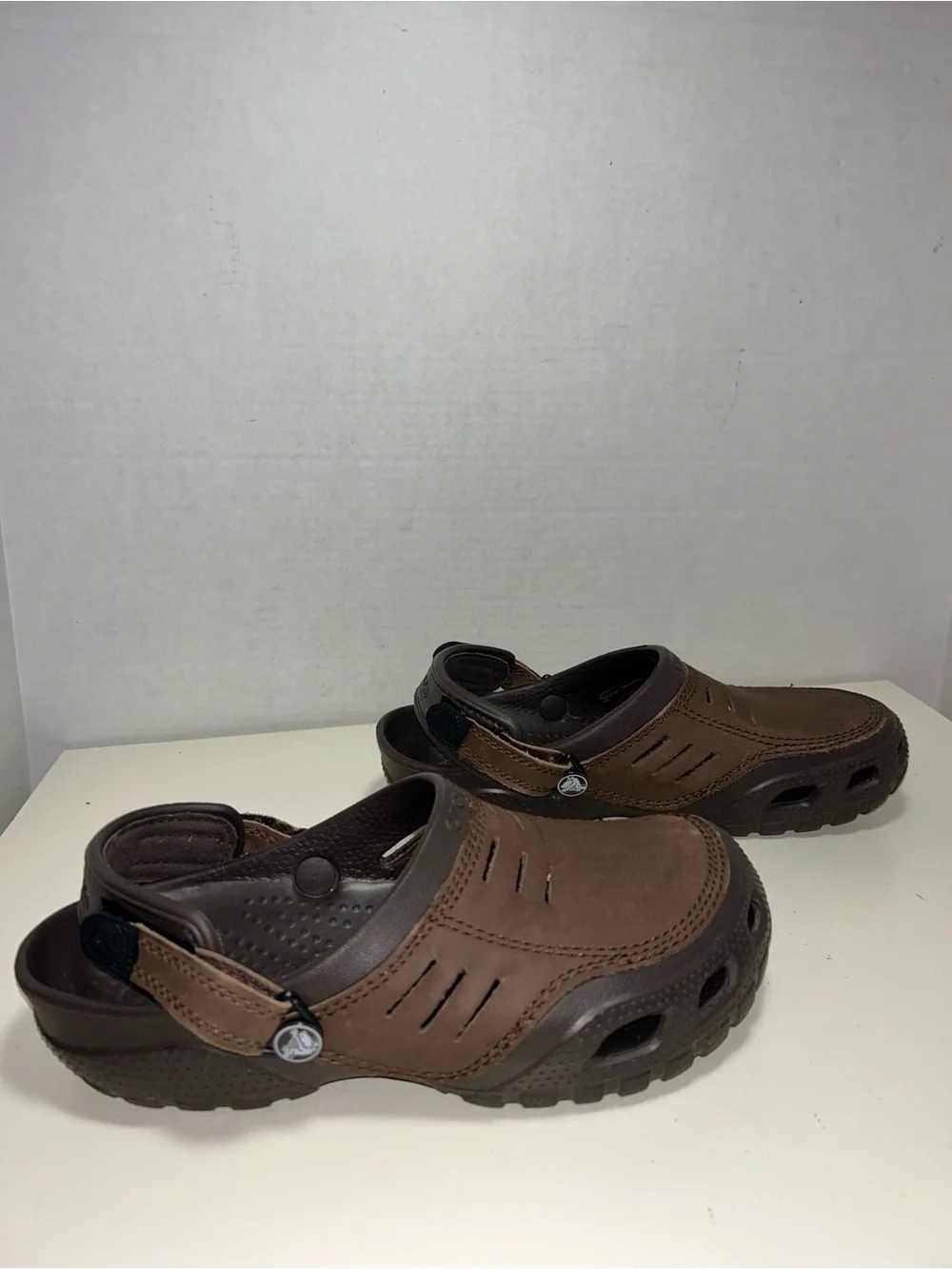 Crocs Yukon Vista II Brown Leather Slip On Clog Sandal